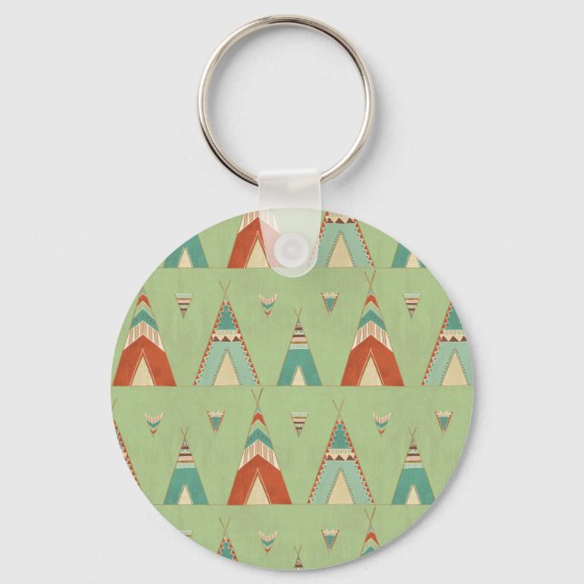 Porte-clés Étape Geo Sud-Ouest | Motif Teepee vert (Recto)
