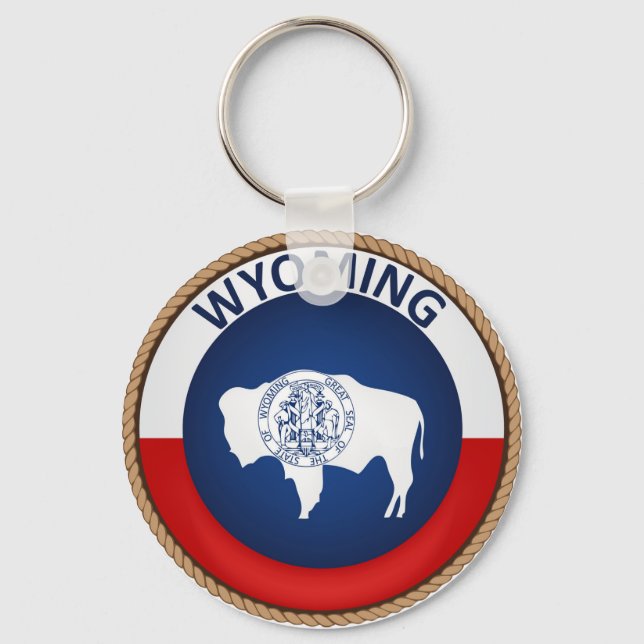 Porte-clés État du Wyoming - Sceau du drapeau (Recto)