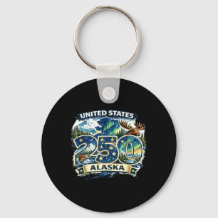 Porte-clés États-Unis 250 Alaska Chemise Patriotique 4 juille
