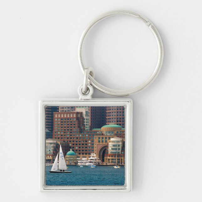 Porte-clés États-Unis, Massachusetts. Skyline Waterfront 2 de (Devant)