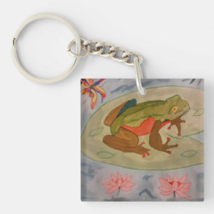 Porte-clés Été Étang de grenouilles