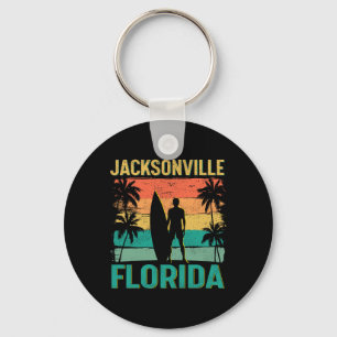Porte-clés Été Surf Vintage Floride Jacksonville Beach Sur