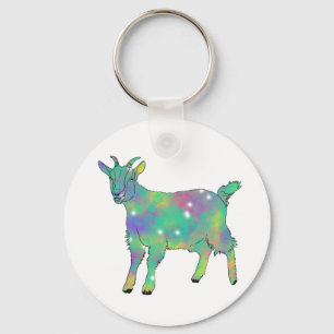 Porte-clés Étincelle Colorée Star Chèvre Cute Funky Animal Ar