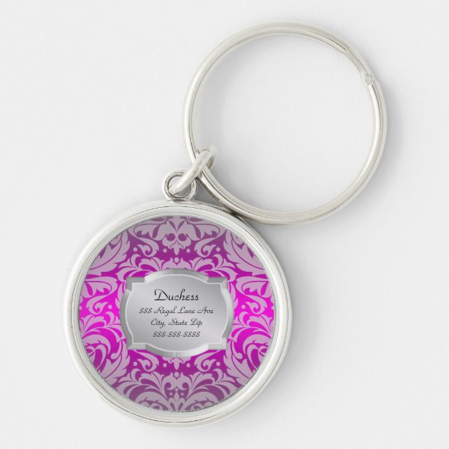 Porte-clés Étiquette d'animal familier de duchesse Pink (Devant)