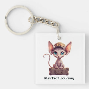 Porte-clés Étiquette de bagage Chat Mignon Cadeau pour les a