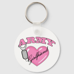 Porte-clés Étiquette de chien du coeur N de rose d'amie