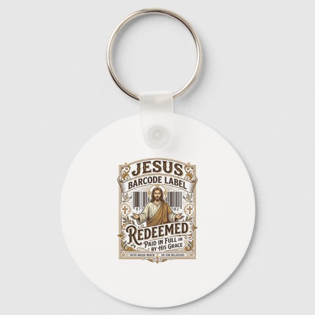 Porte-clés étiquette de code-barres Jésus Rachetée Jésus code (Recto)