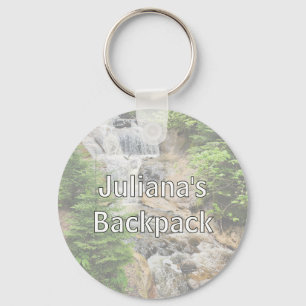 Porte-clés Étiquette de sac à dos de cascade de montagne