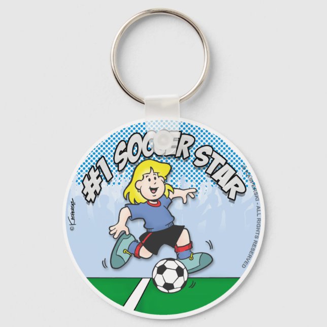 Porte-clés Étoile de football fille (Recto)