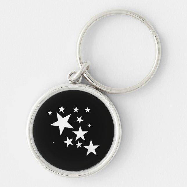 Porte-clés Étoiles Blanches Star-Motif-Design Costume cadeau (Devant)