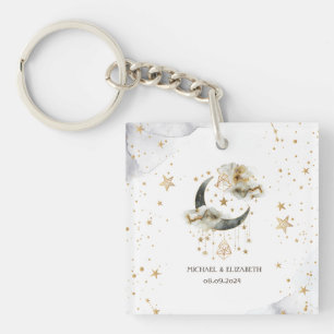 Porte-clés Étoiles célestes de lune d'or