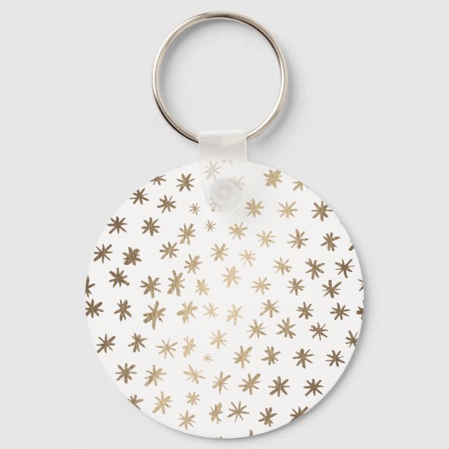 Porte-clés étoiles métalliques - or (Recto)