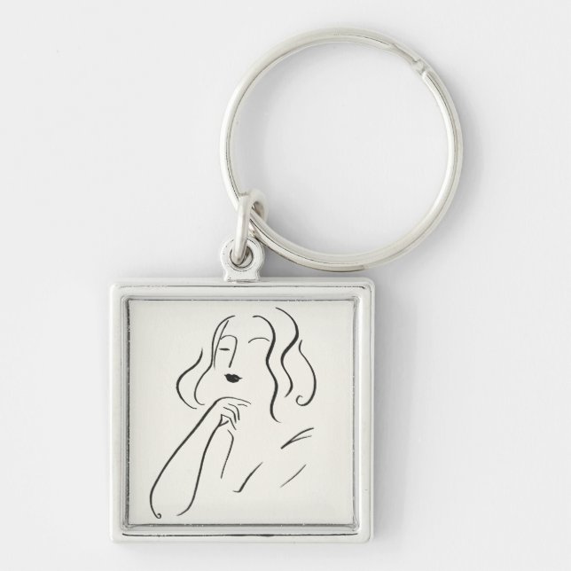 Porte-clés Étude simple - Esquisse d'une femme (Devant)