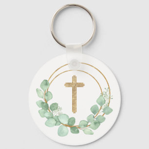 Porte-clés Eucalyptus Gold Cross