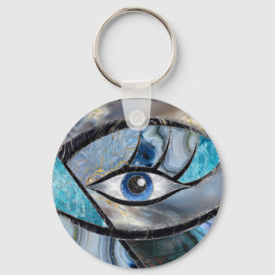 Porte-clés Evil Eye Amulet Mineral Textures Collage