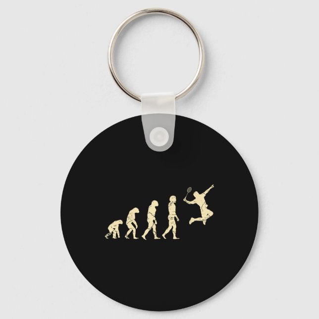 Porte-clés Evolution Badminton Player Shuttle Racket (Recto)