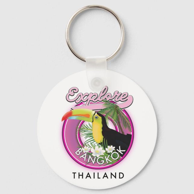 Porte-clés explorer Bangkok indonesia logo voyage (Recto)