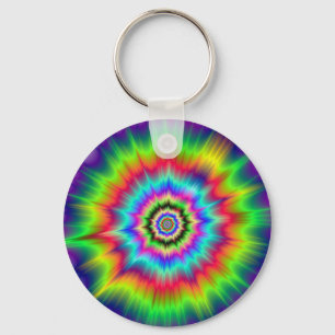 Porte-clés Explosion de couleur psychédélique