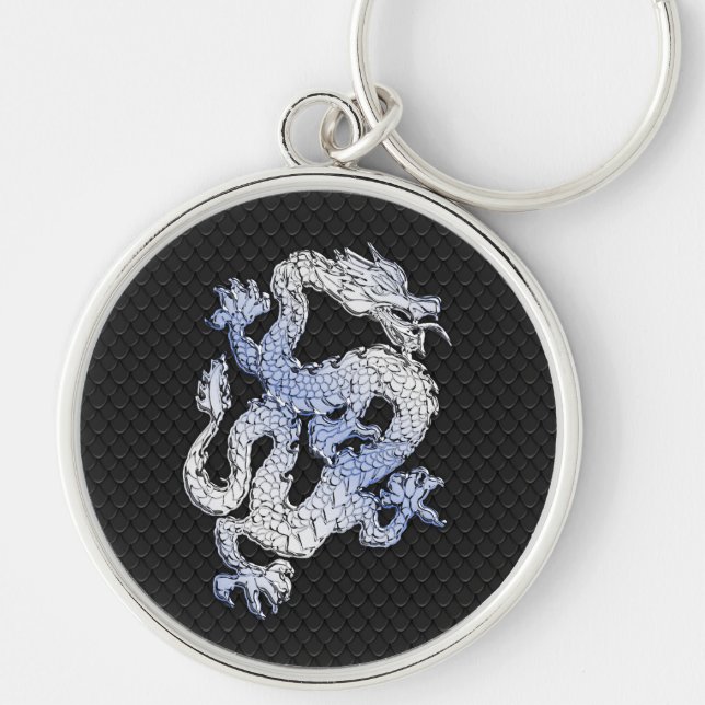 Porte-clés Expression Dragon sur la peau de serpent noir Impr (Devant)