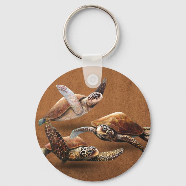 Porte-clés Extinction d'animaux de tortues marines Sauvez les (Recto)