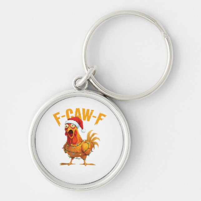 Porte-clés F-Caw-F Christmas Funny Chicken Christmas Essentia (Devant)