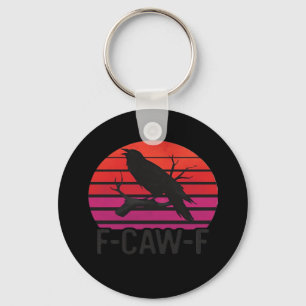 Porte-clés F-Caw-F Corbeau Drôle Classique Minimaliste Propre