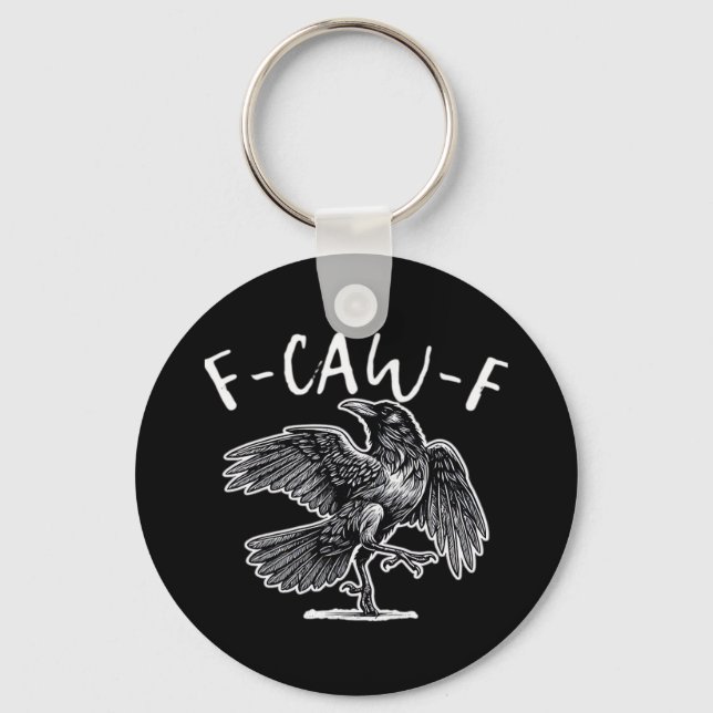 Porte-clés F-Caw-F Crow Gothic Humor Funny (Recto)