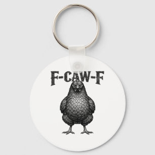 Porte-clés F-caw-f Drôle de poule noire Fcawf Coq Adulte Hu