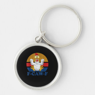 Porte-clés F-Caw-F Funny Chicken Flipping Off Vintage Retro R