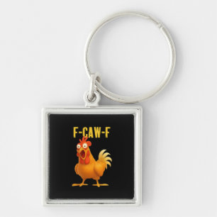 Porte-clés F Caw F Mème de poulet drôle Style moderne tendanc