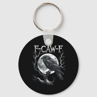 Porte-clés F-Caw-F Raven Moon Gothic Halloween Crow Bird Love