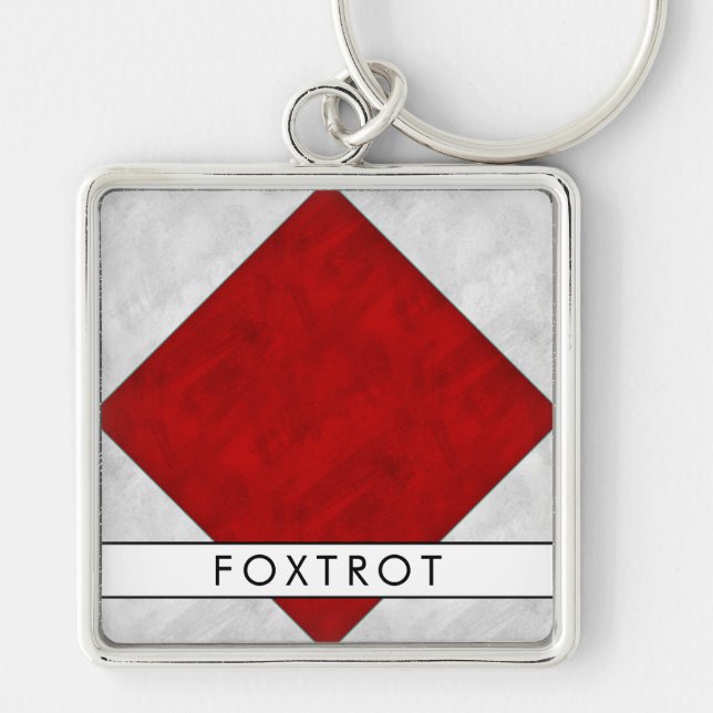 Porte-clés F Signal Nautique Foxtrot + Votre Nom (Devant)