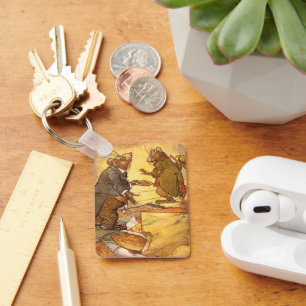 Porte-clés Fable d'Esope vintage, Souris de campagne, Souris