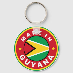 Porte-clés fabriqué dans le guyana drapeau produit étiquette 