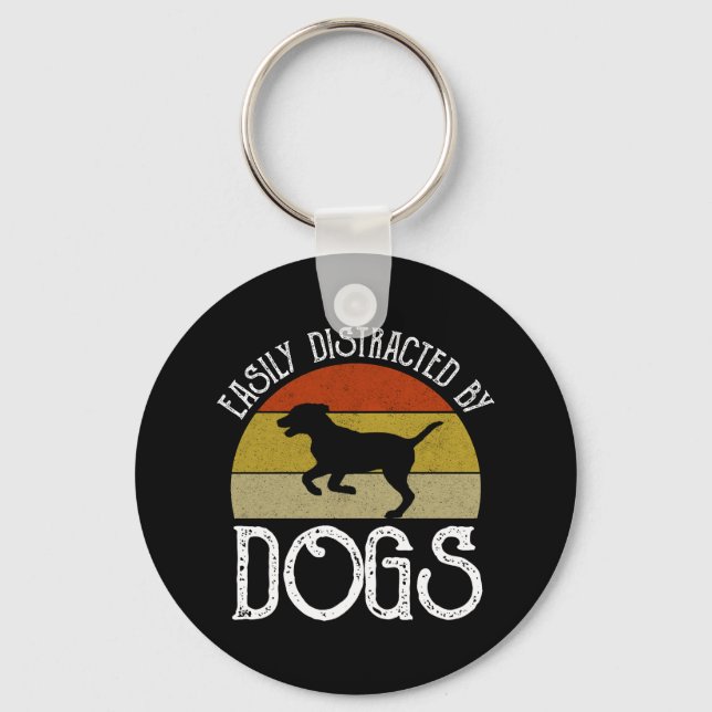 Porte-clés Facilement Distrait Par Les Chiens (Recto)