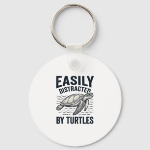 Porte-clés Facilement Distrait Par Les Tortues Design De T-Sh
