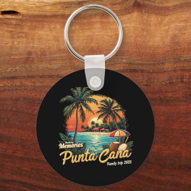 Porte-clés Faire des souvenirs Punta Cana voyage en famille 2 (Recto)