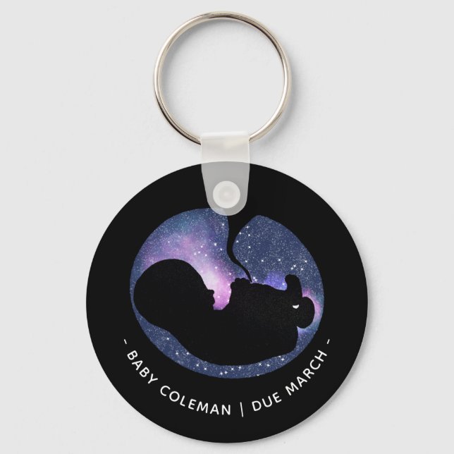 Porte-clés Faire-part de grossesse Étoiles Baby Spirituel (Recto)