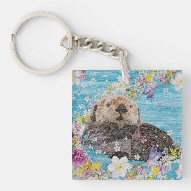 Porte-clés Fairytale Otter dans la rivière des Fleurs (Devant)