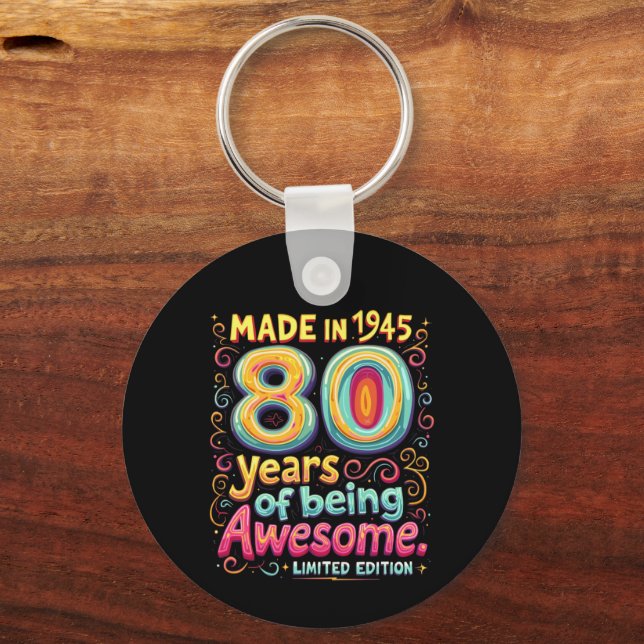 Porte-clés Fait en 1945, 80 ans d'être génial (Recto)