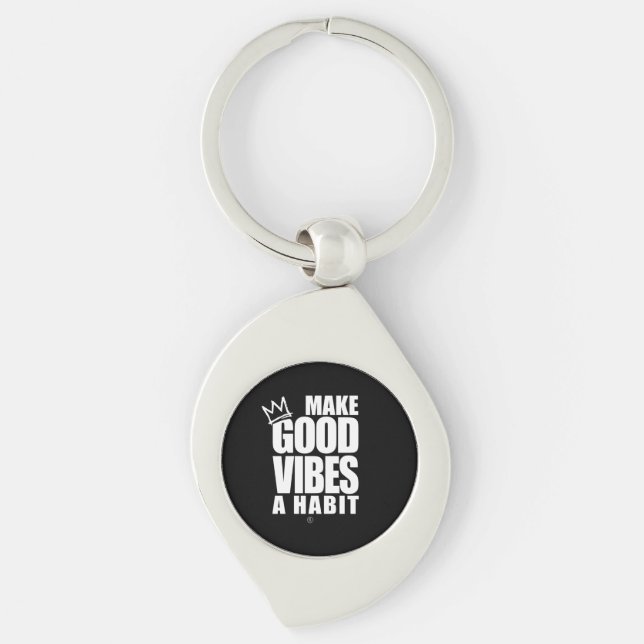 Porte-clés FAITES DE GOOD VIBES UN HABIT | porte - clé métall (Devant)