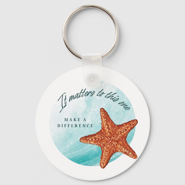 Porte-clés Faites Une Différence, Histoire De Starfish. (Recto)