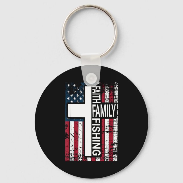 Porte-clés Faith Family Fishing Christian Proud Father Fisher (Recto)