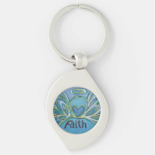 Porte-clés Faith Guardian Angel Word Porte - clé personnalisé