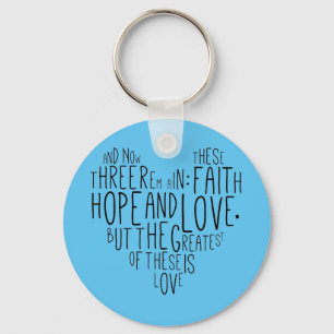 Porte-clés Faith Hope Love 1 Corinthiens 13:13
