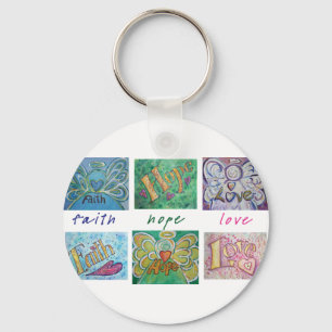 Porte-clés Faith Hope Love Angel Word Collage Porte - clé