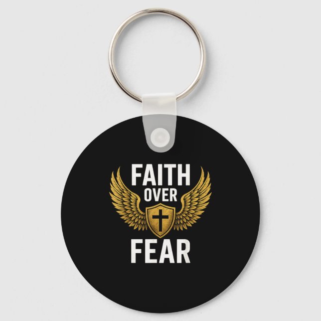 Porte-clés Faith Over Fear Gold  (Recto)