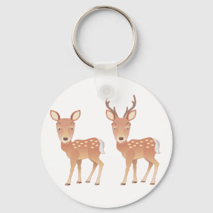 Porte-clés Famille de cerfs communs