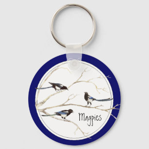 Porte-clés Famille Magpie à Customiser, collection d'oiseaux