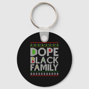 Porte-clés Famille noire 2025 Arbre de Noël afro Santa Pj Mat
